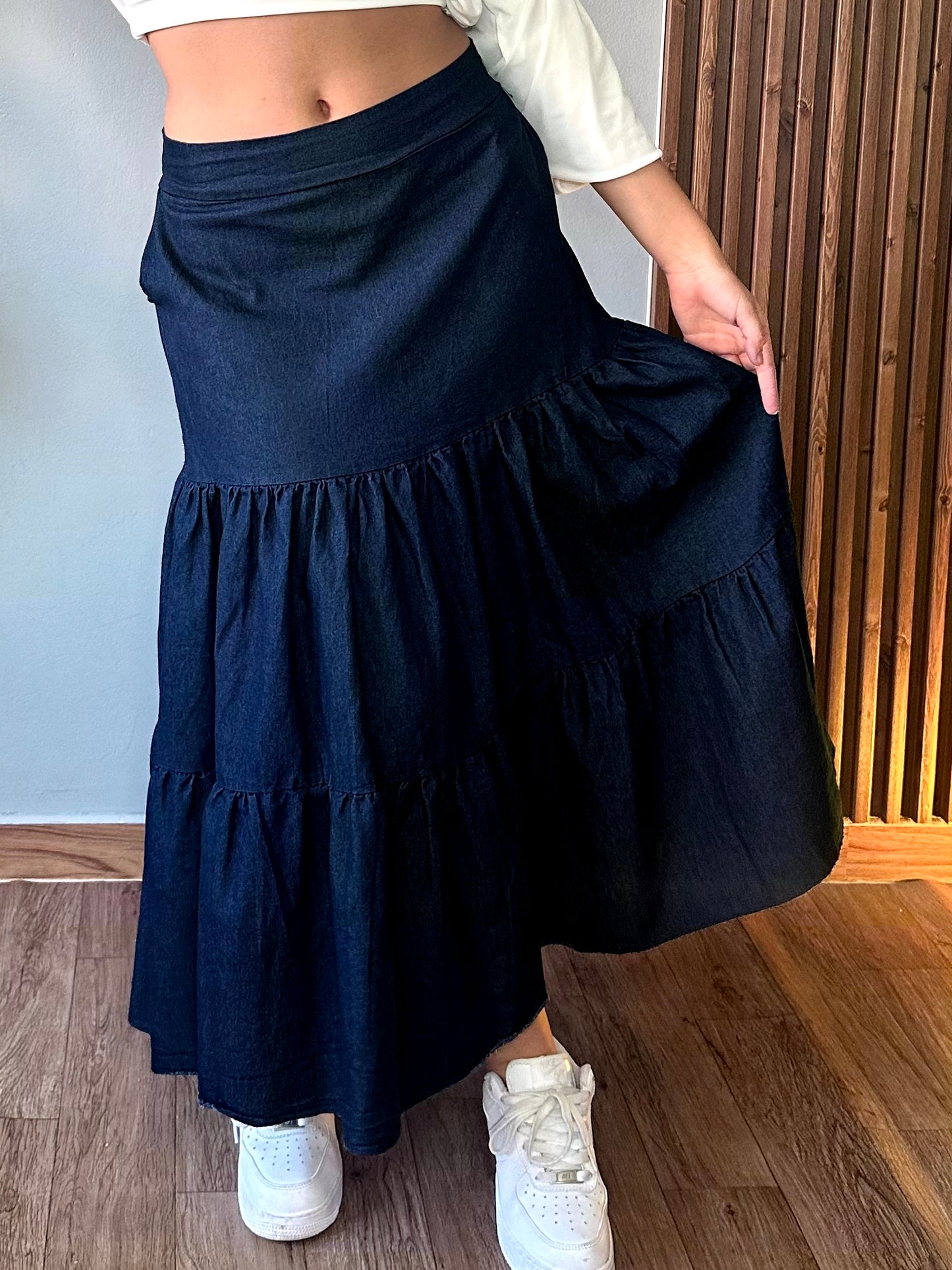 Falda campesina denim