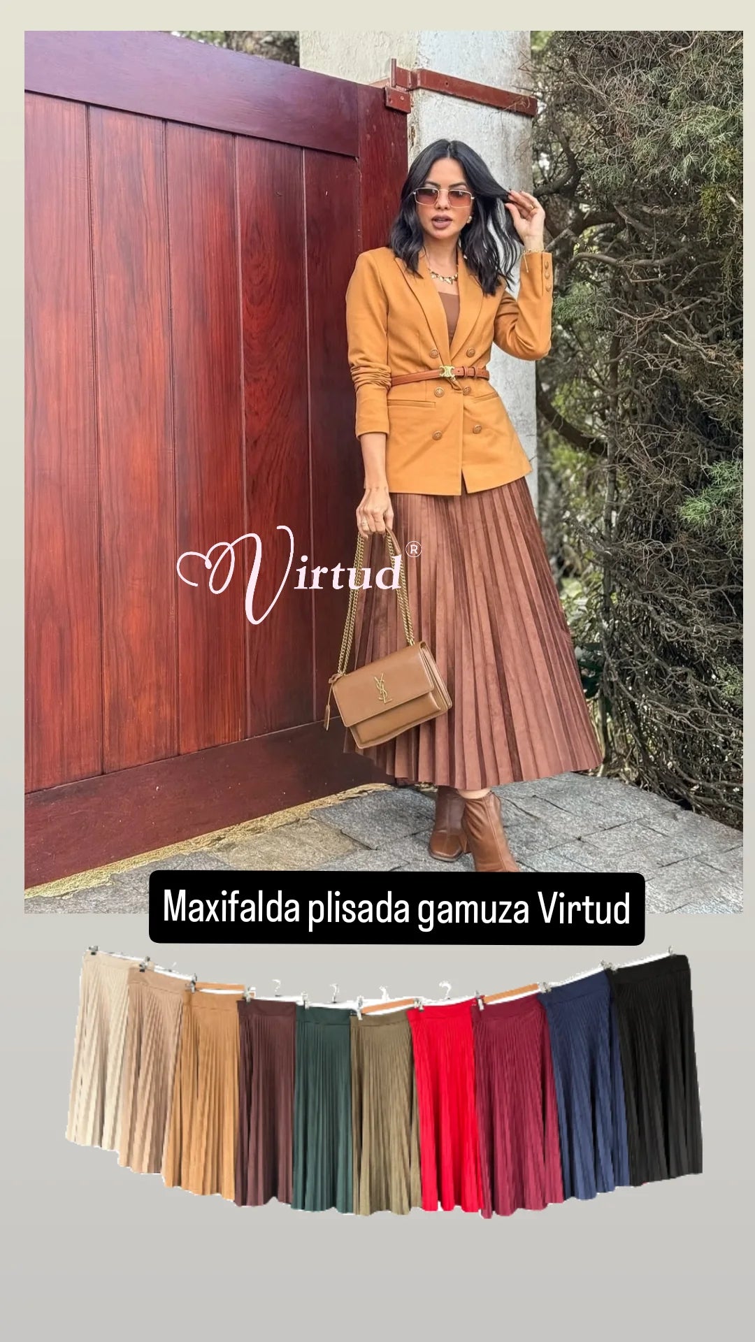 Falda Plisada Gamuza