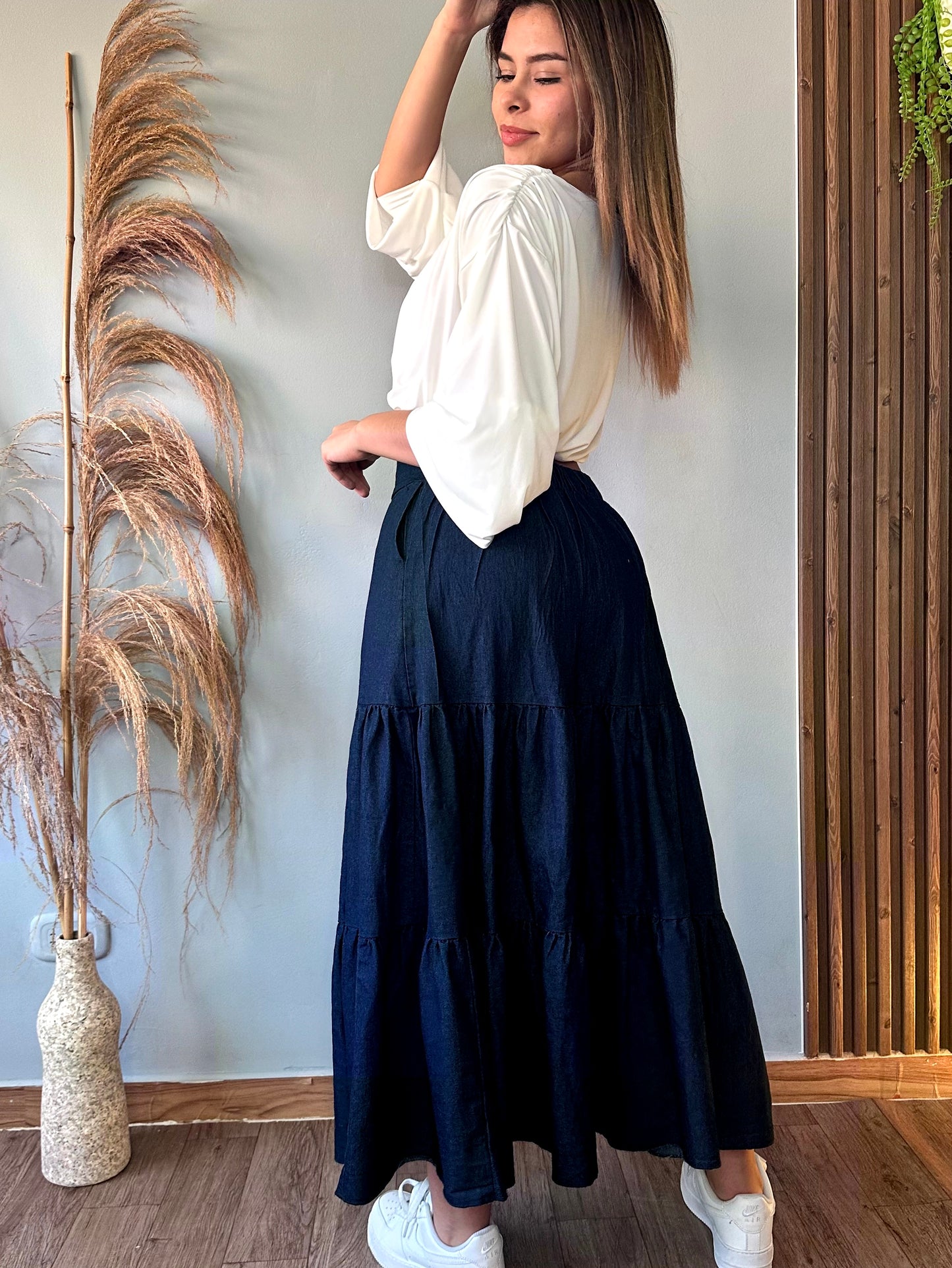 Falda campesina denim