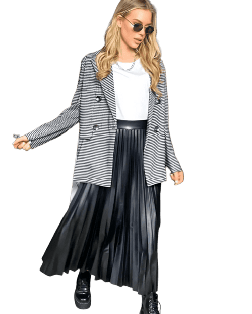 Falda plisada cuerotex larga