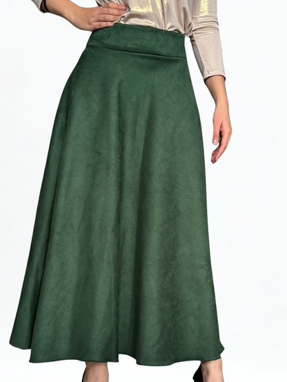 Falda rotonda gamuzada