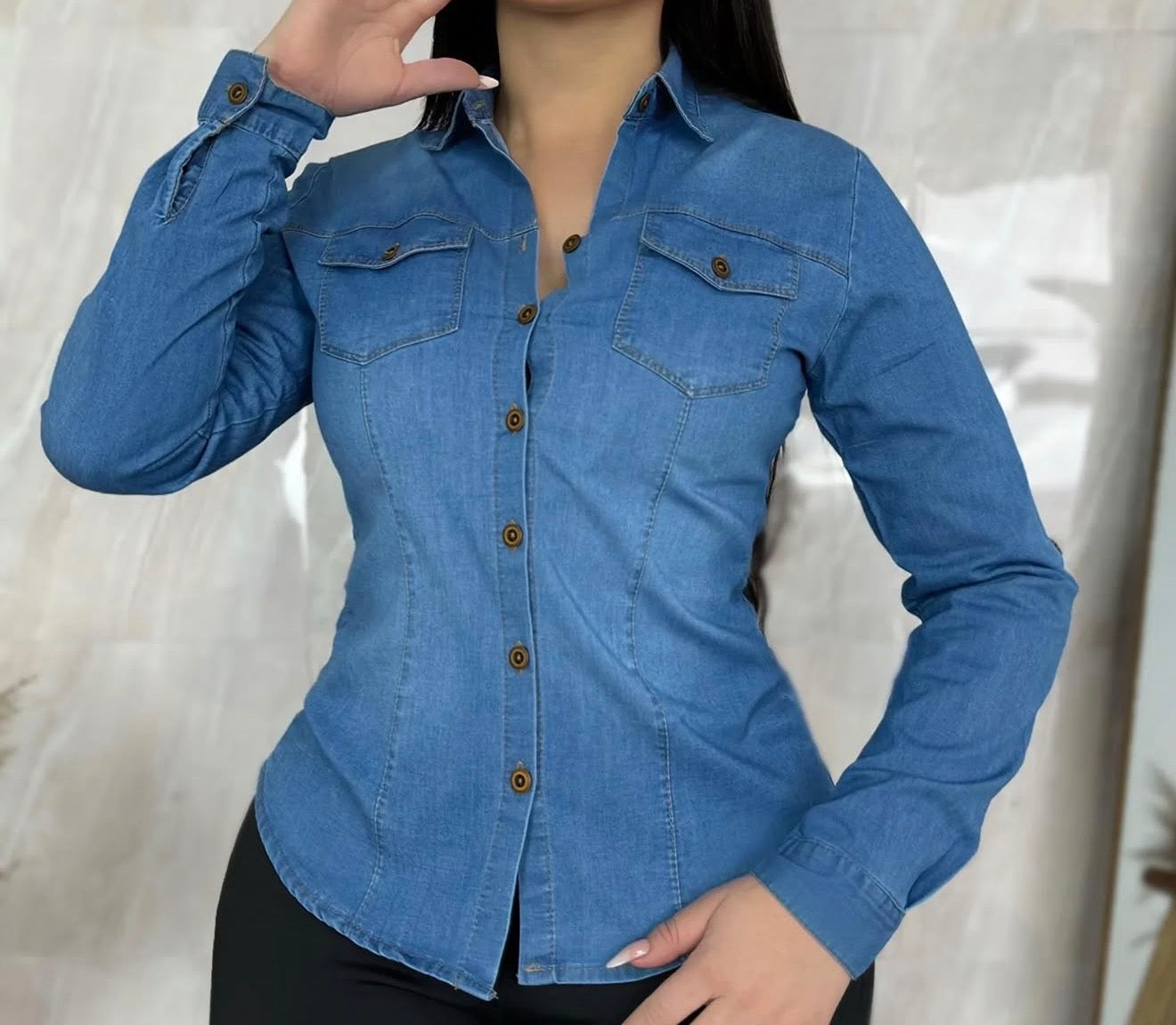 Camisa jean clásica