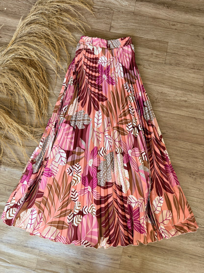 MaxiFalda plisada estampada en velo