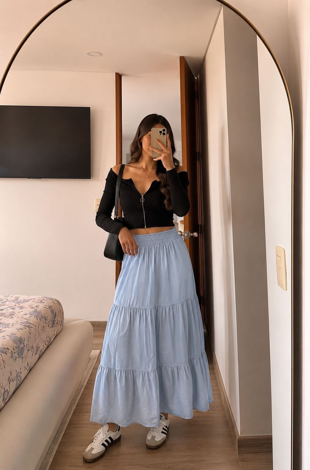 Falda campesina denim