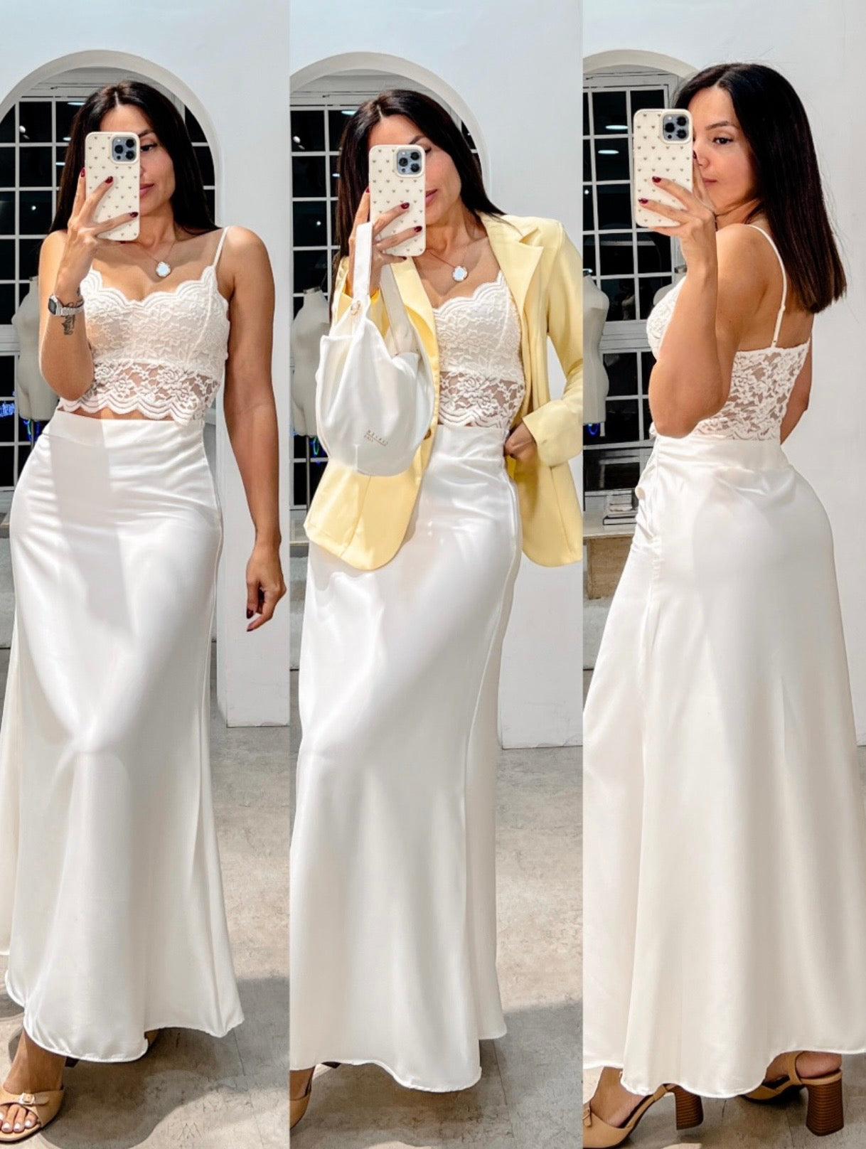 Falda Diamante satin