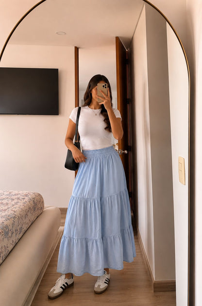 Falda campesina denim