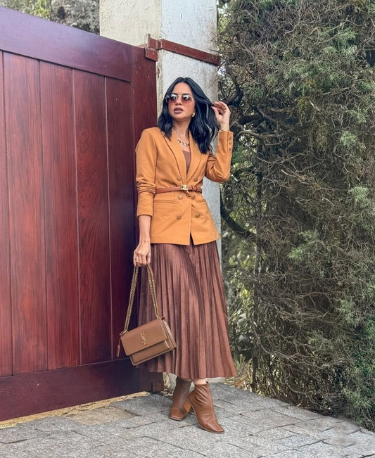 Falda Plisada Gamuza