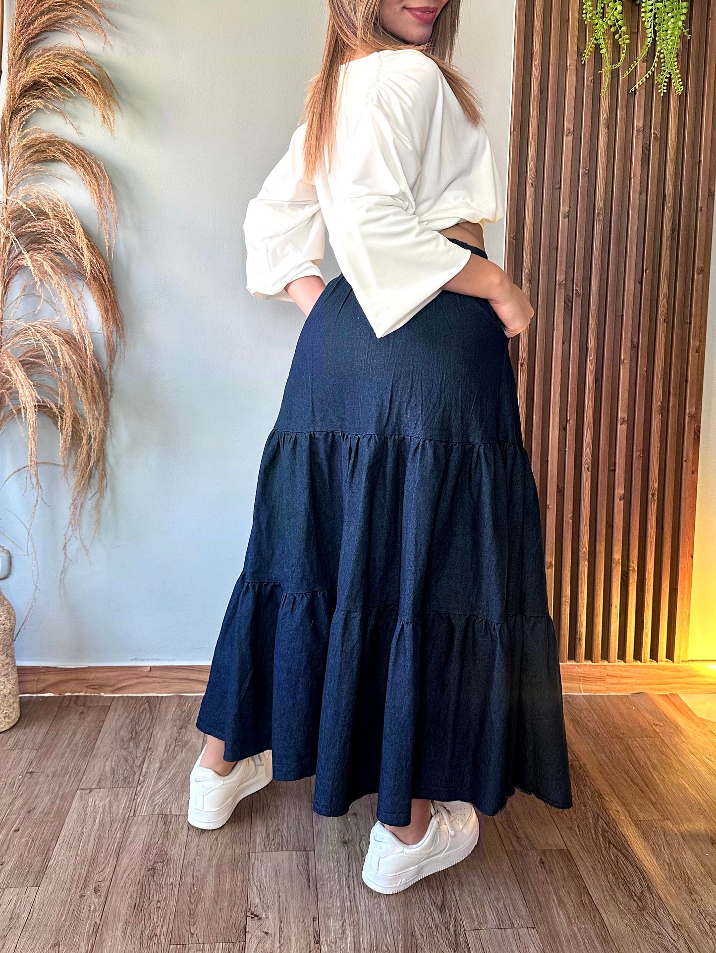 Falda campesina denim