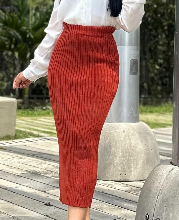 Maxi falda tejido de punto