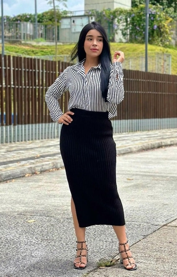 Maxi falda tejido de punto