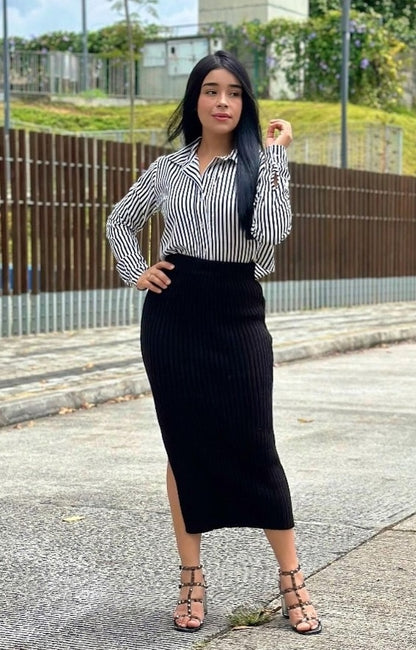 Maxi falda tejido de punto