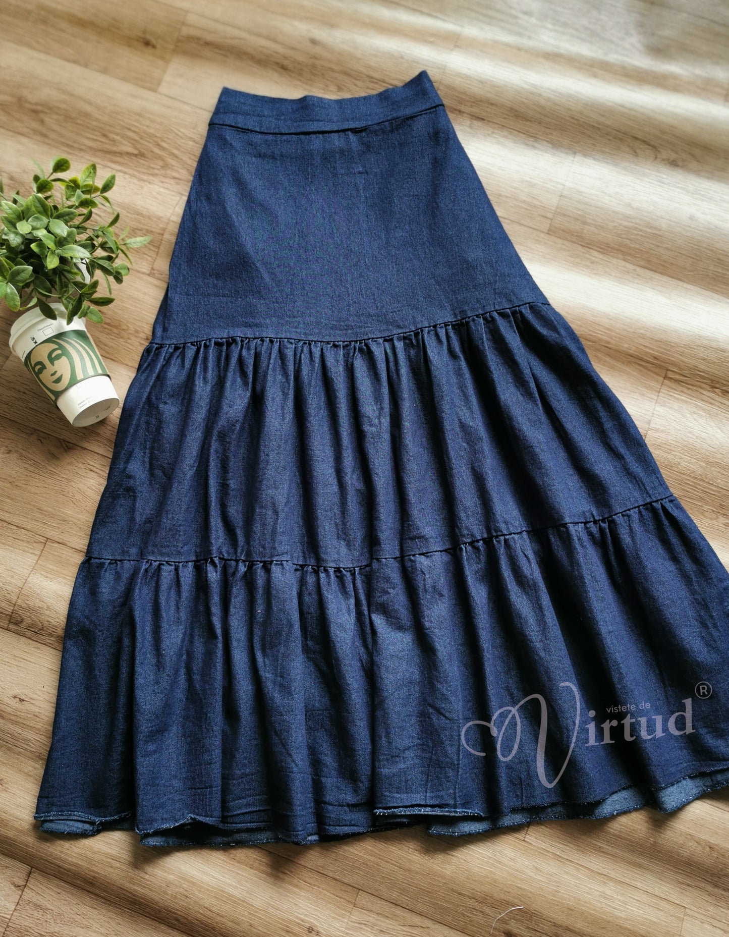 Falda campesina denim