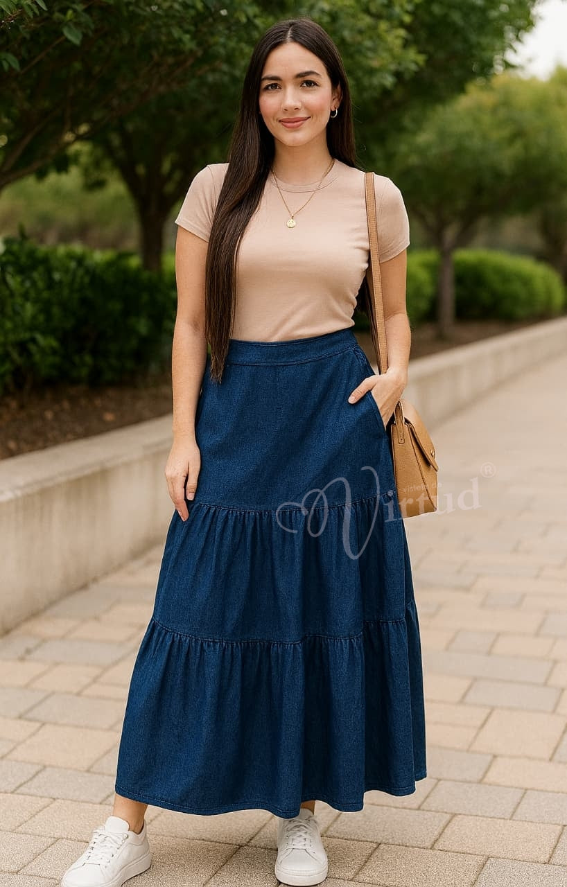 Falda campesina denim