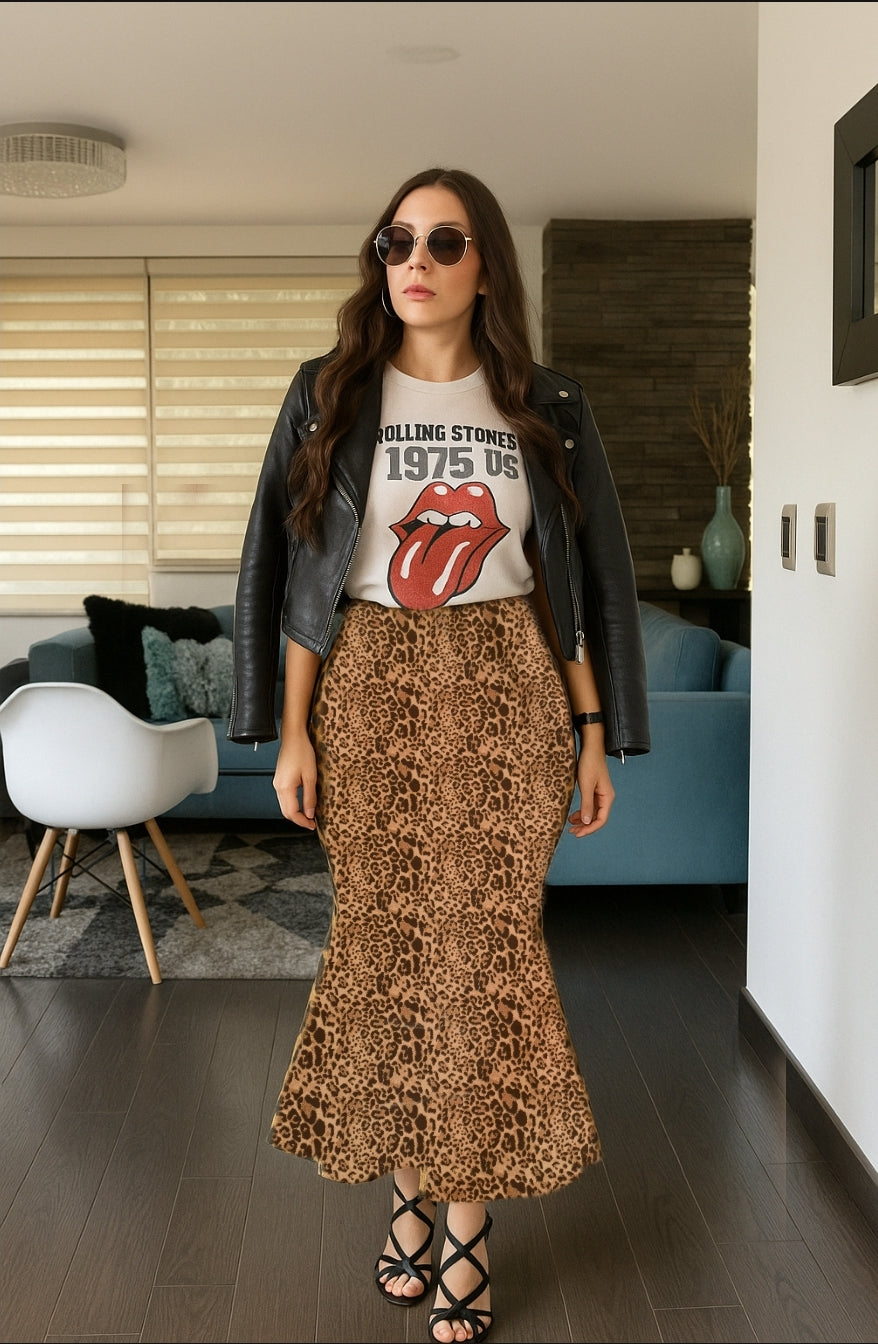 Falda sirena animal print