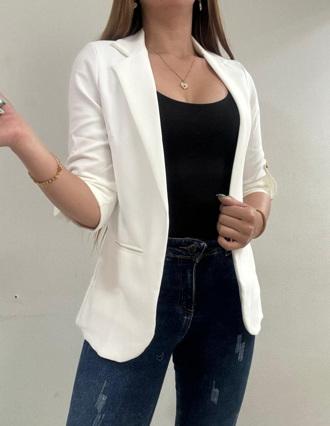 Blazer manga tres cuartos