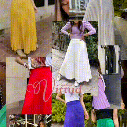 Falda Plisada Extra larga u