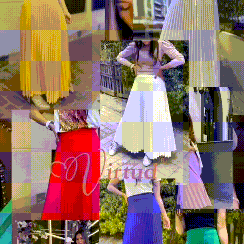 Falda Plisada Extra larga u