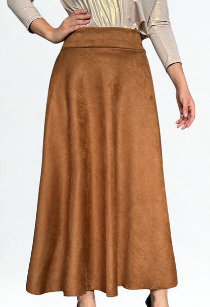 Falda rotonda gamuzada