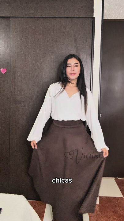 Video de Falda rotonda gamuzada