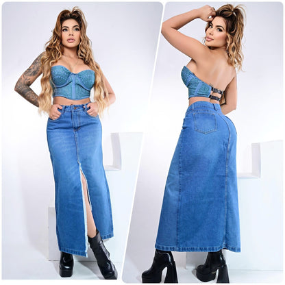 Maxi falda jean vaquera
