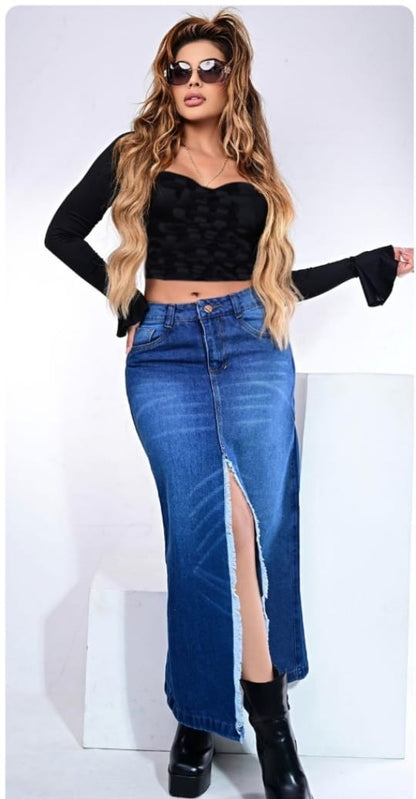 Maxi falda jean vaquera